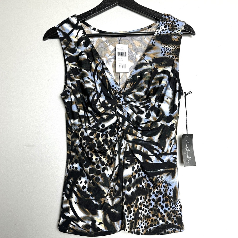 NWT One Eighty Animal Print Sleeveless Blouse Tank Top Size Small